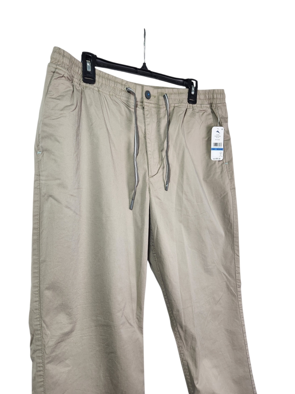 Tommy Bahama Oceanside Poplin Pull-On Pants XL 32 Khaki Elastic Waist Chino NWT